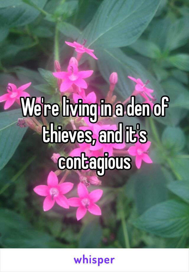 We're living in a den of thieves, and it's contagious 