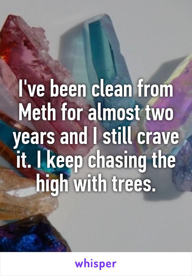 I've been clean from Meth for almost two years and I still crave it. I keep chasing the high with trees.