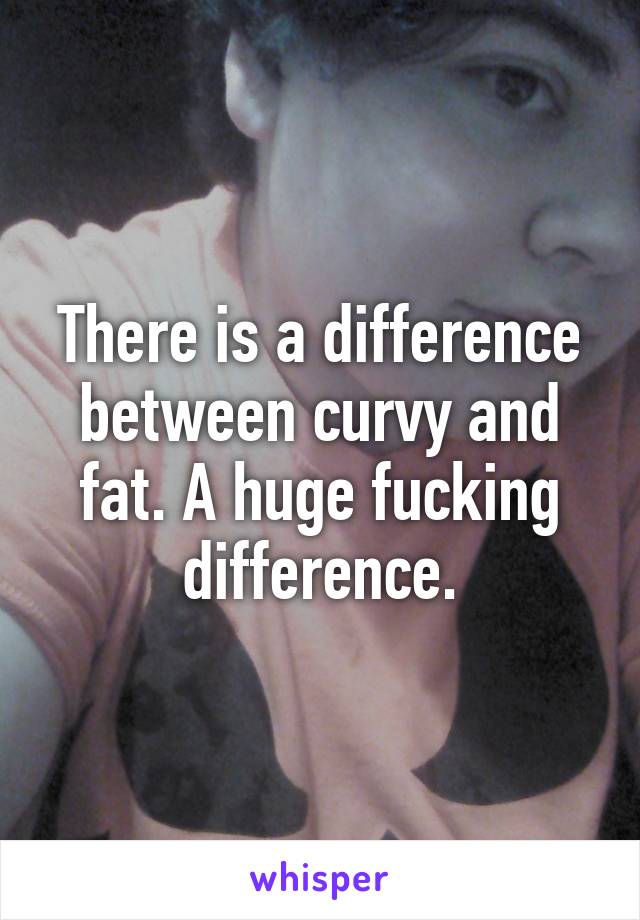 There is a difference between curvy and fat. A huge fucking difference.