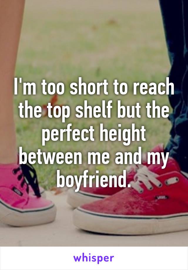 I'm too short to reach the top shelf but the perfect height between me and my boyfriend.