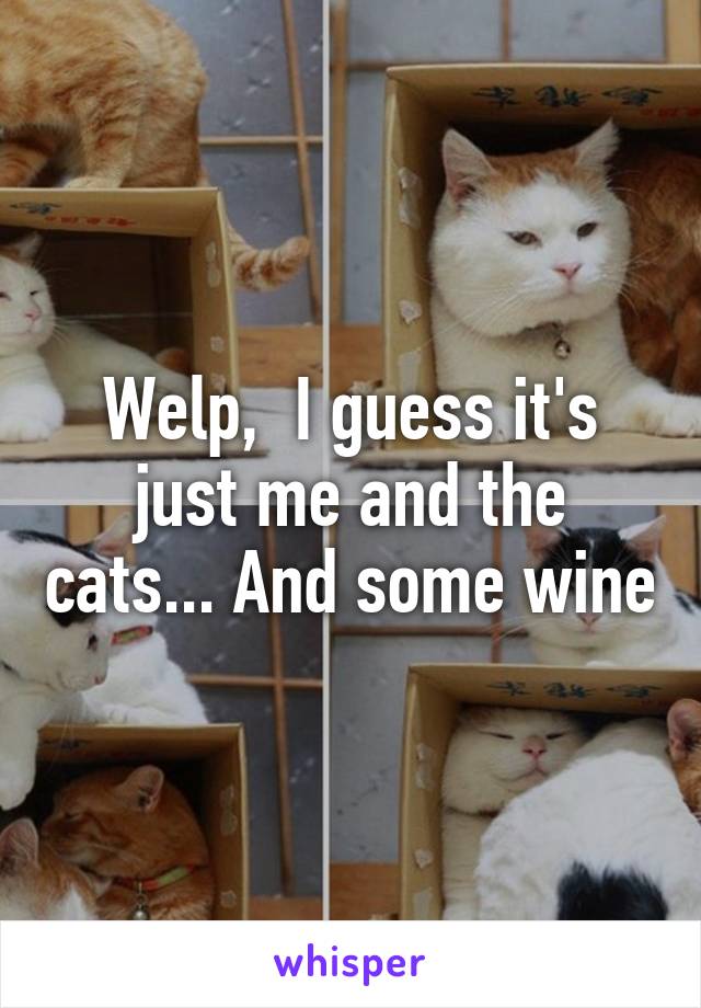 Welp,  I guess it's just me and the cats... And some wine