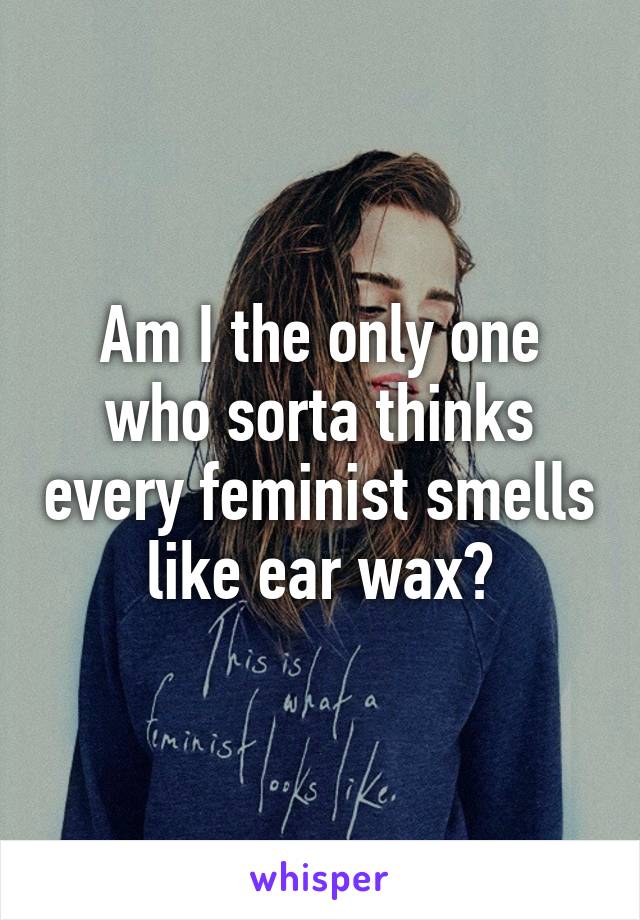 Am I the only one who sorta thinks every feminist smells like ear wax?