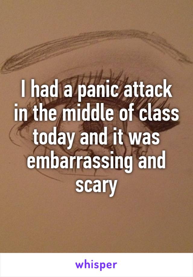 I had a panic attack in the middle of class today and it was embarrassing and scary