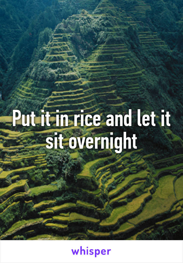 Put it in rice and let it sit overnight