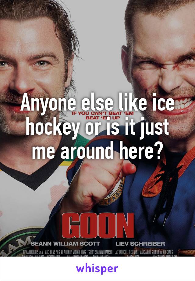 Anyone else like ice hockey or is it just me around here?
