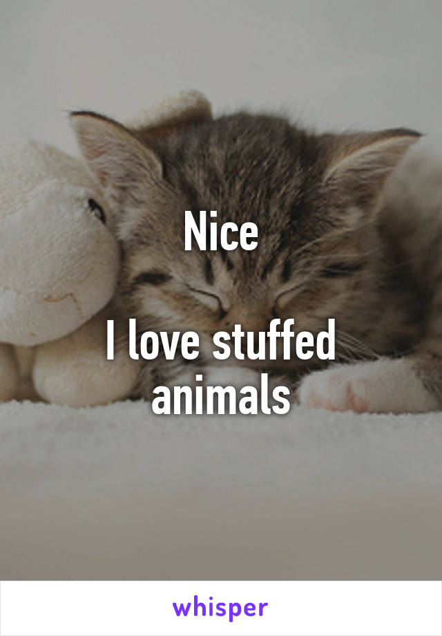 Nice

I love stuffed animals