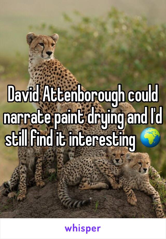 David Attenborough could narrate paint drying and I'd still find it interesting 🌍