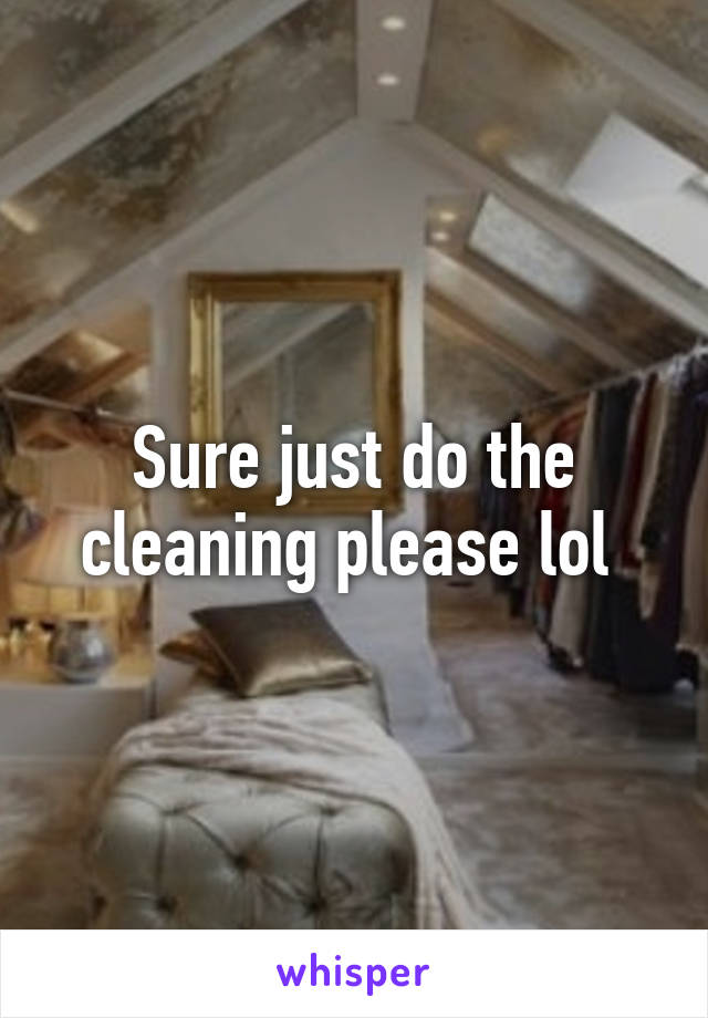 Sure just do the cleaning please lol 