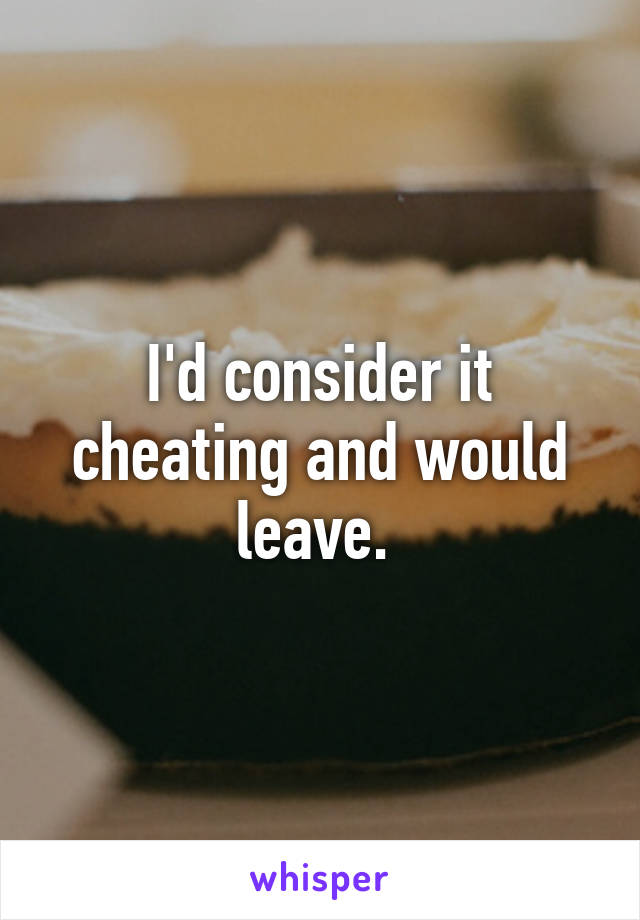 I'd consider it cheating and would leave. 