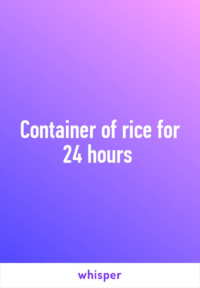 Container of rice for 24 hours 