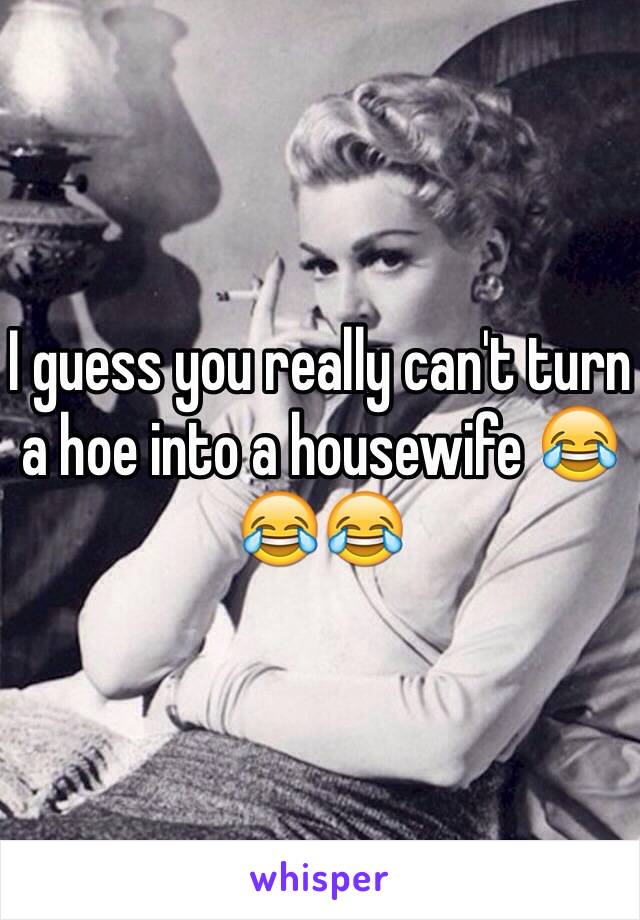 I guess you really can't turn a hoe into a housewife 😂😂😂