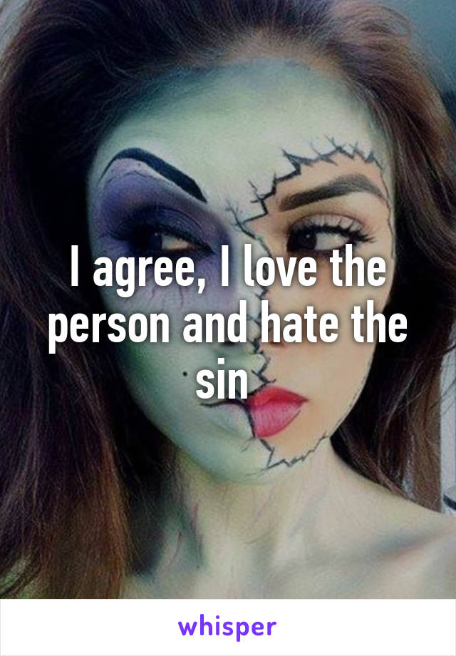 I agree, I love the person and hate the sin 