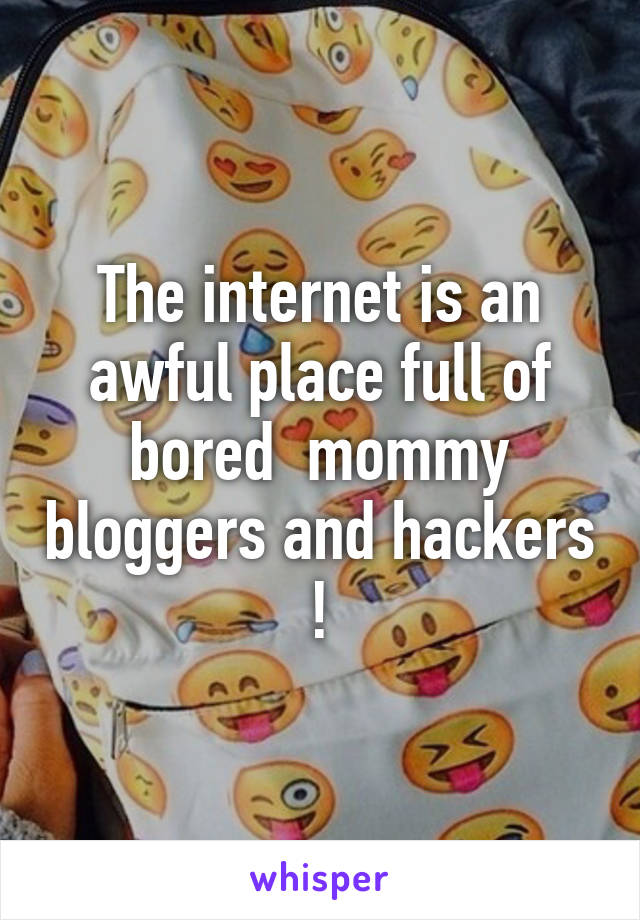 The internet is an awful place full of bored  mommy bloggers and hackers !