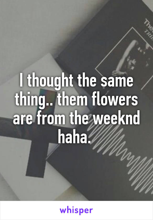 I thought the same thing.. them flowers are from the weeknd haha. 