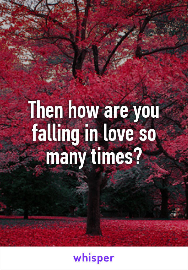 Then how are you falling in love so many times?