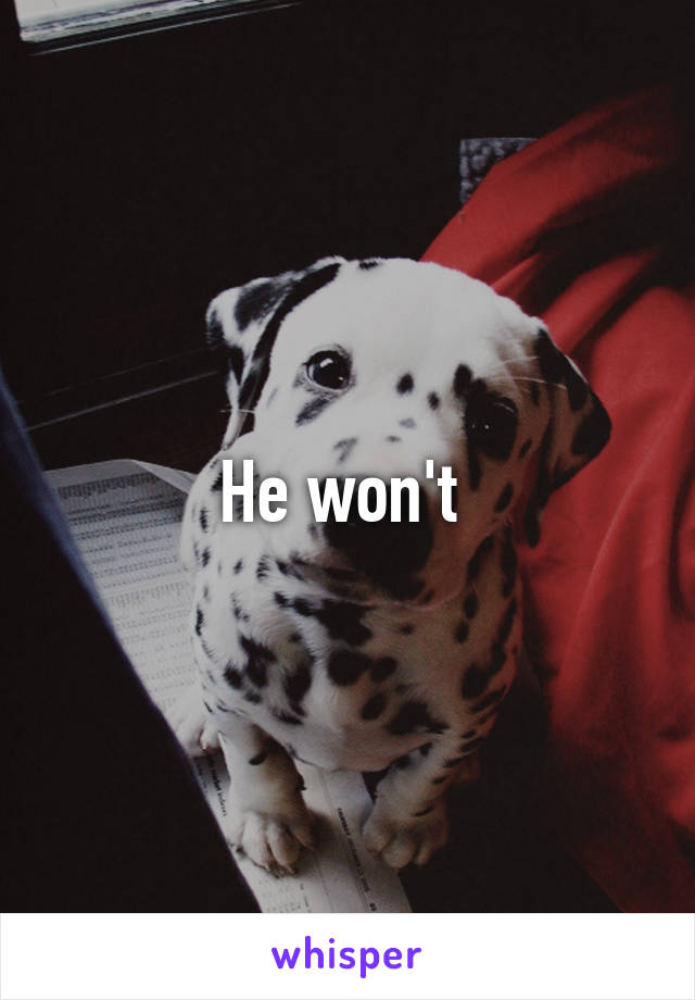 He won't 