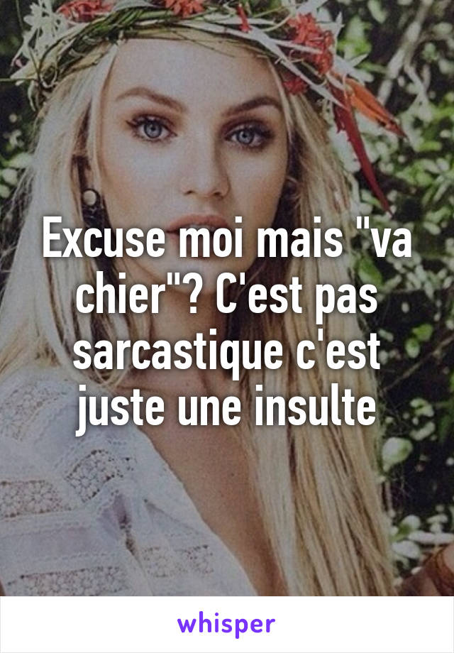 Excuse moi mais "va chier"? C'est pas sarcastique c'est juste une insulte