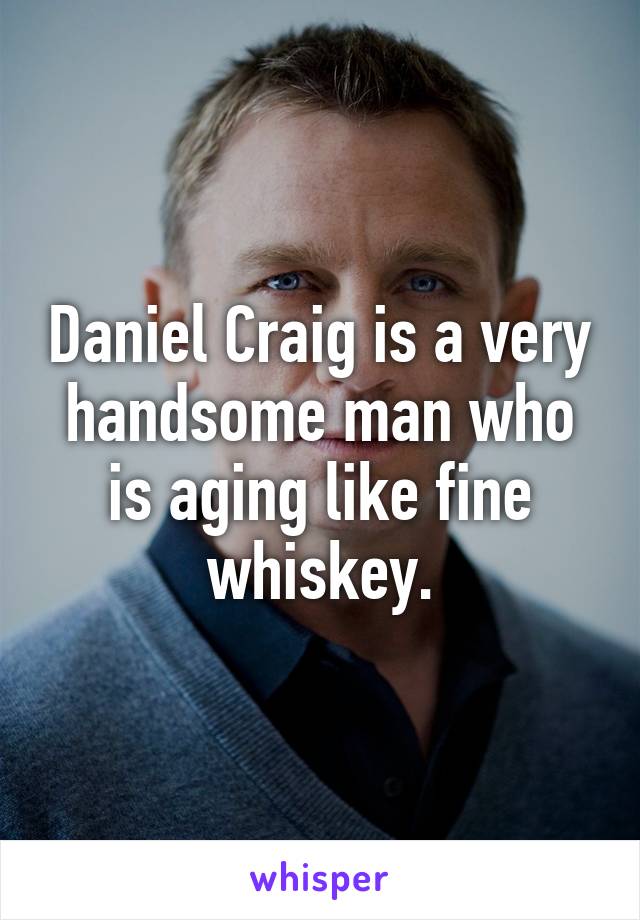 Daniel Craig is a very handsome man who is aging like fine whiskey.