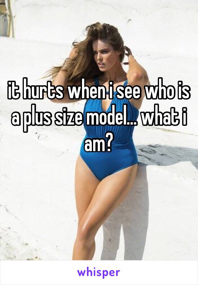 it hurts when i see who is a plus size model... what i am?