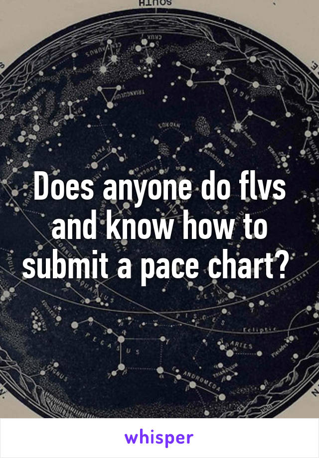 Does anyone do flvs and know how to submit a pace chart? 