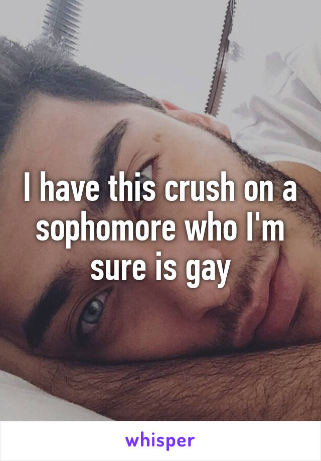 I have this crush on a sophomore who I'm sure is gay