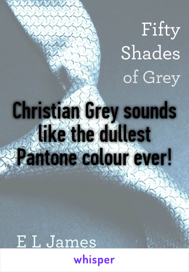 Christian Grey sounds like the dullest Pantone colour ever!