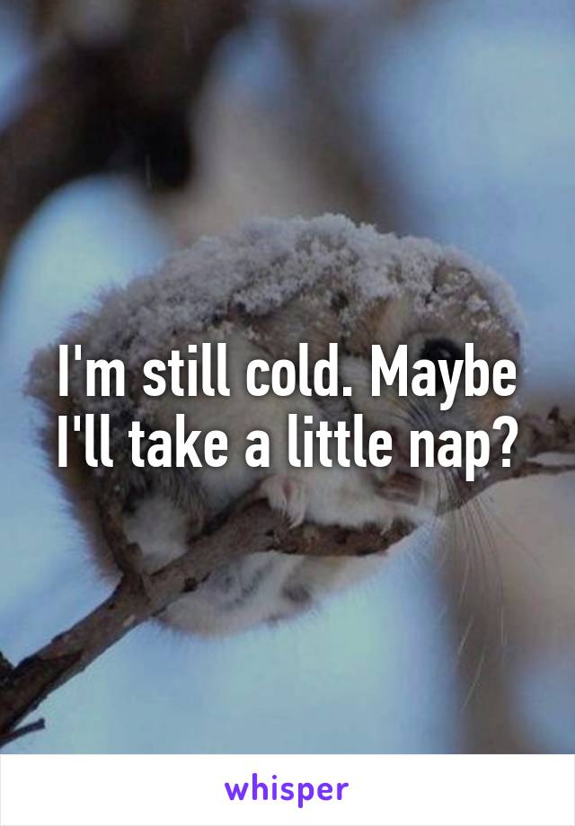 I'm still cold. Maybe I'll take a little nap?