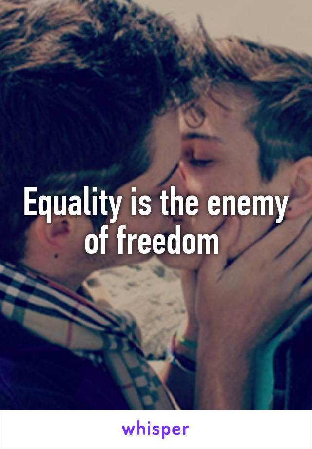 Equality is the enemy of freedom 