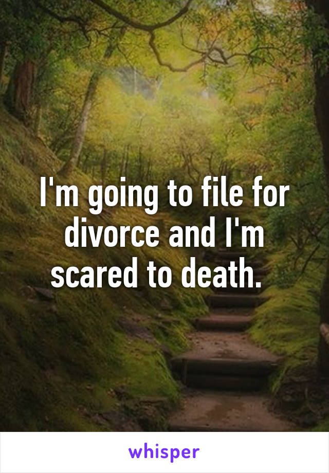 I'm going to file for divorce and I'm scared to death.  