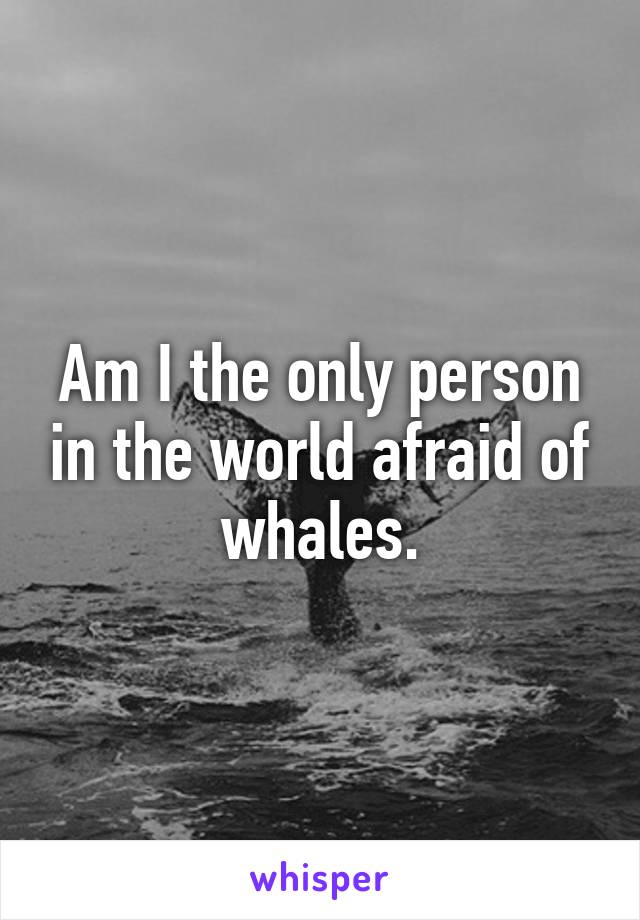 Am I the only person in the world afraid of whales.