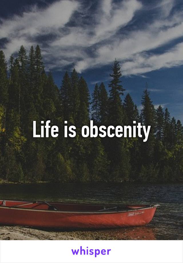 Life is obscenity