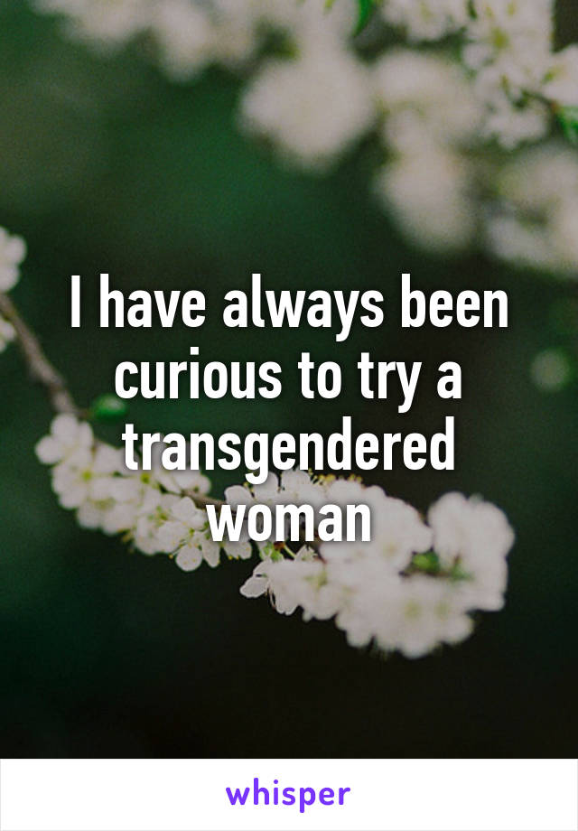 I have always been curious to try a transgendered woman