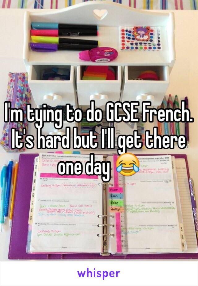 I'm tying to do GCSE French. It's hard but I'll get there one day 😂