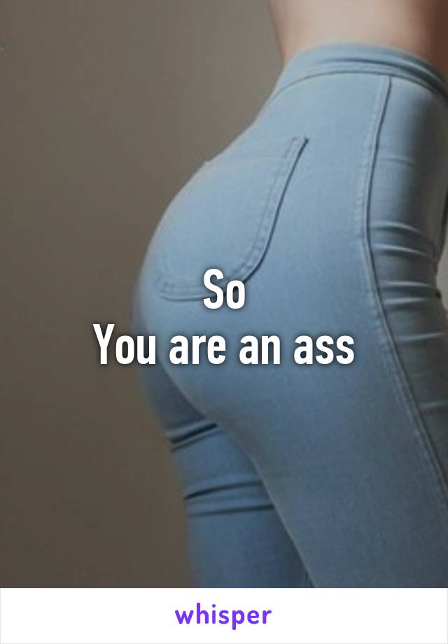 So
You are an ass