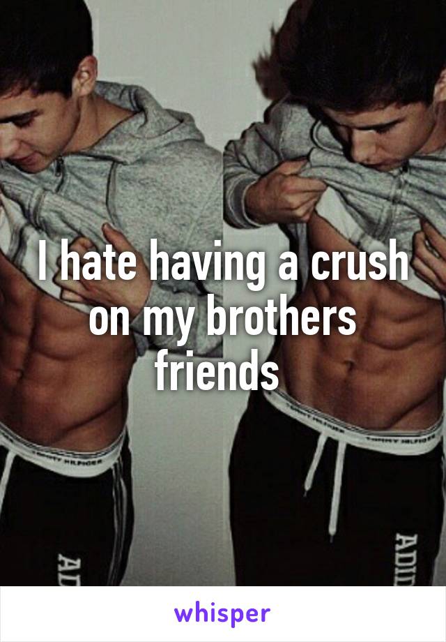 I hate having a crush on my brothers friends 