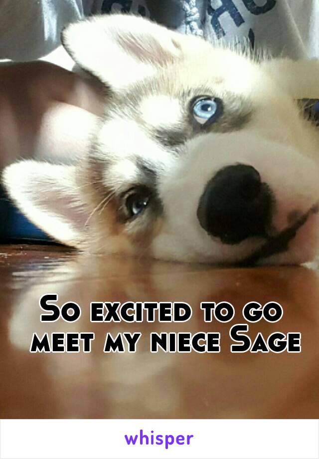 So excited to go meet my niece Sage