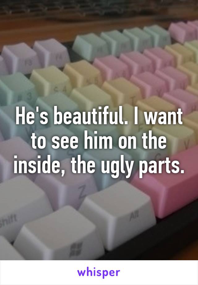 He's beautiful. I want to see him on the inside, the ugly parts.