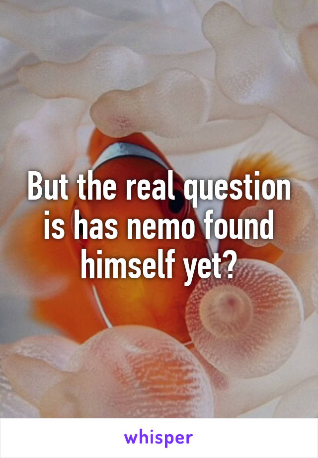 But the real question is has nemo found himself yet?