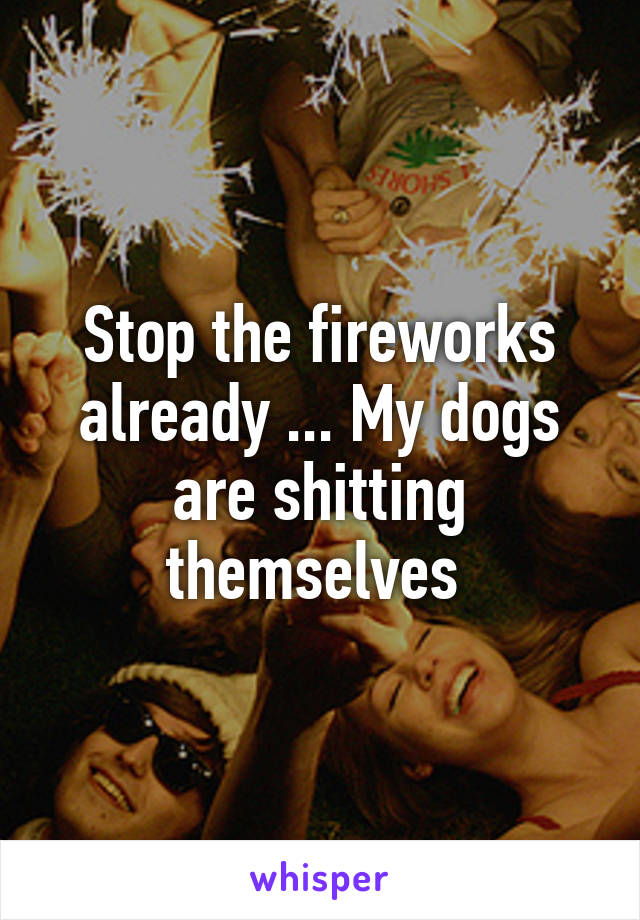 Stop the fireworks already ... My dogs are shitting themselves 