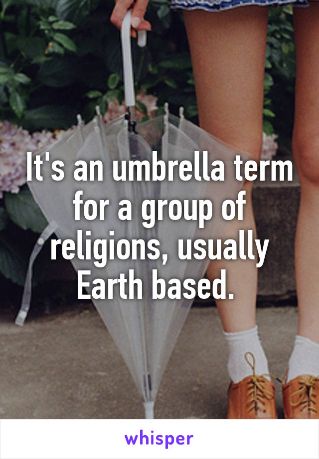 It's an umbrella term for a group of religions, usually Earth based. 