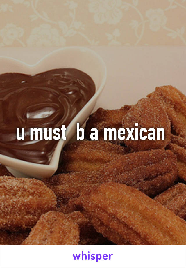 u must  b a mexican 