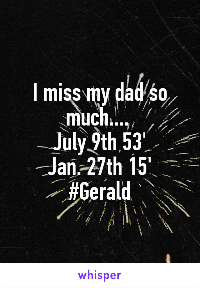 I miss my dad so much.... 
July 9th 53'
Jan. 27th 15'
#Gerald