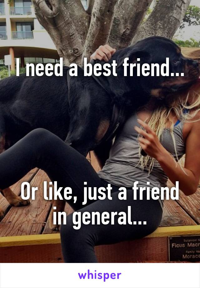 I need a best friend...




Or like, just a friend in general...