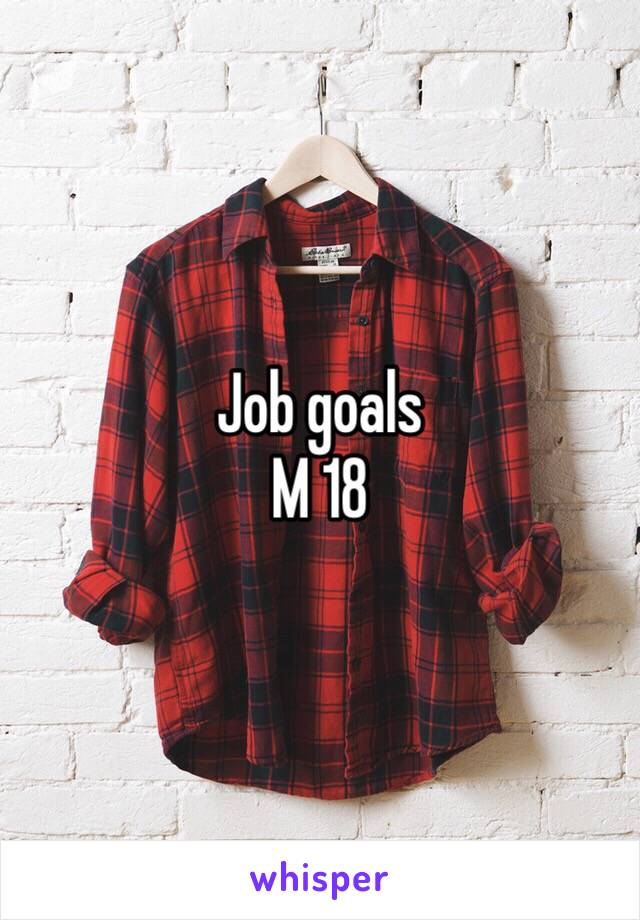 Job goals 
M 18