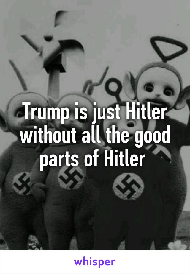 Trump is just Hitler without all the good parts of Hitler 