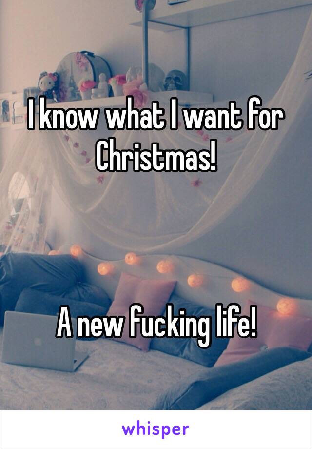 I know what I want for Christmas!



A new fucking life!