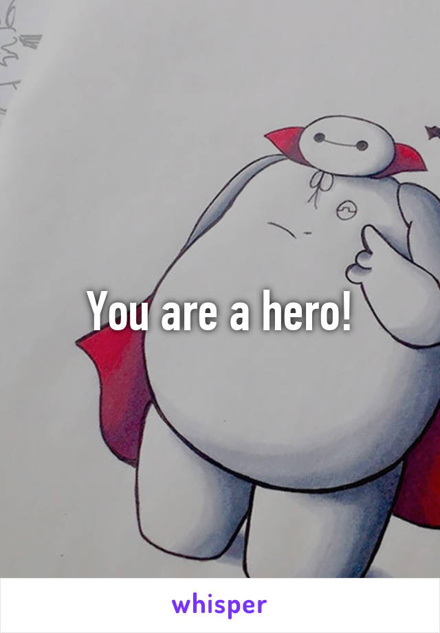 You are a hero!