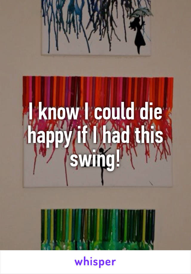 I know I could die happy if I had this swing!