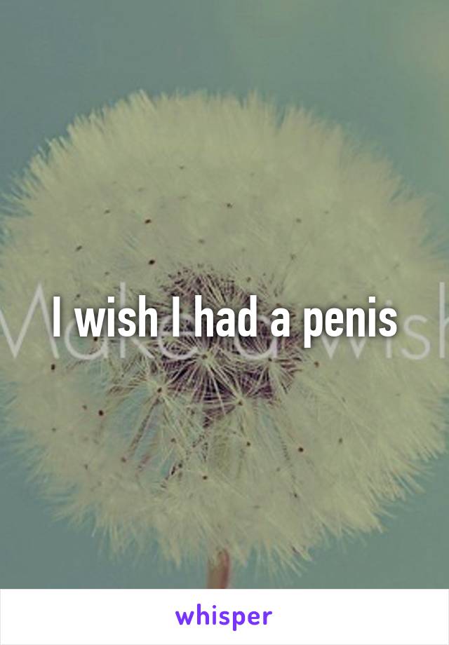 I wish I had a penis