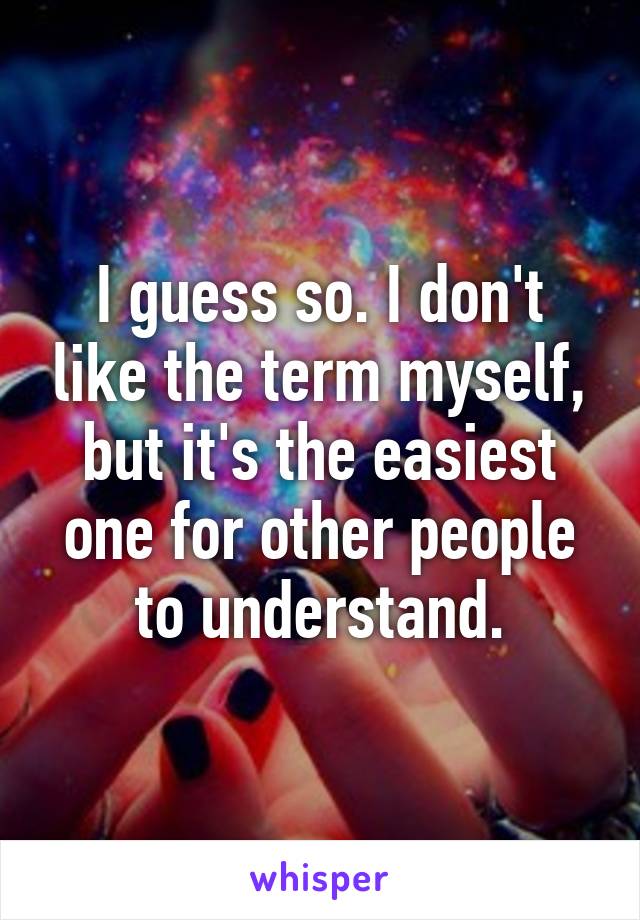 I guess so. I don't like the term myself, but it's the easiest one for other people to understand.